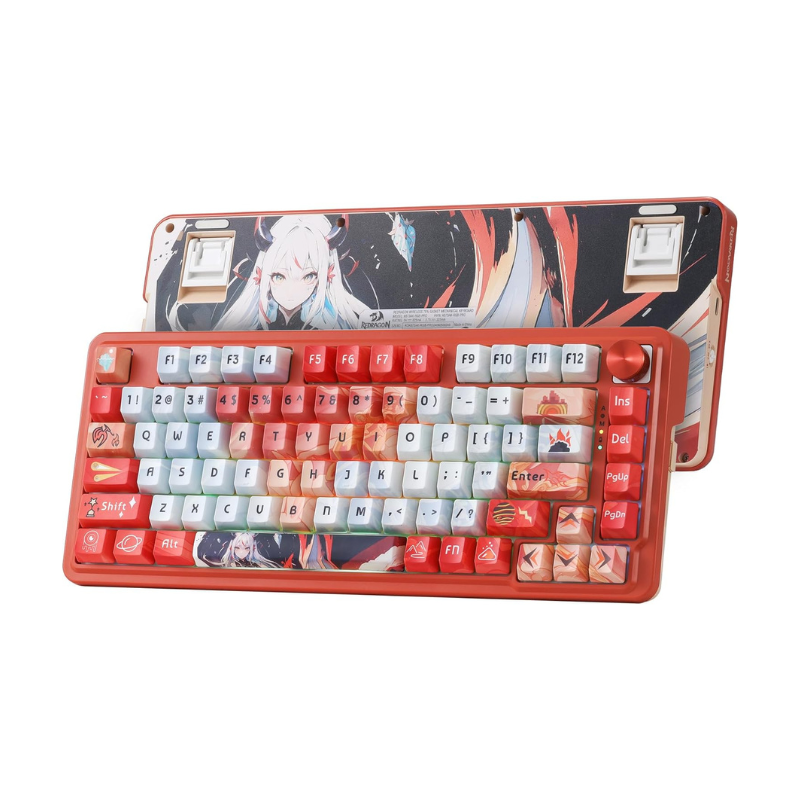 Redragon K673 PRO SE 75% 81 Keys Wireless Gasket RGB Gaming Keyboard, 3-Mode Anime Mechanical Keyboard w/Hot-Swap Socket, Custom Hi-Fi Linear Switch
