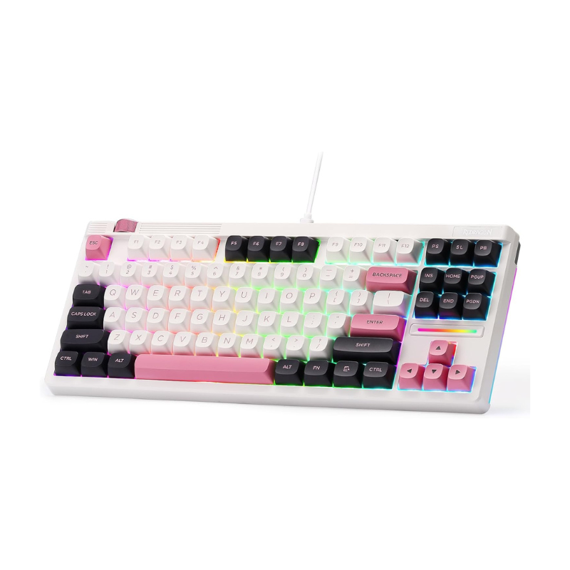 Redragon K729 80% Wired Gasket RGB Gaming TKL Mechanical Keyboard Dedicated Knob Control, Hot-Swap Socket, Mixed Color Keycaps & 5-Layer Noise Dampeni