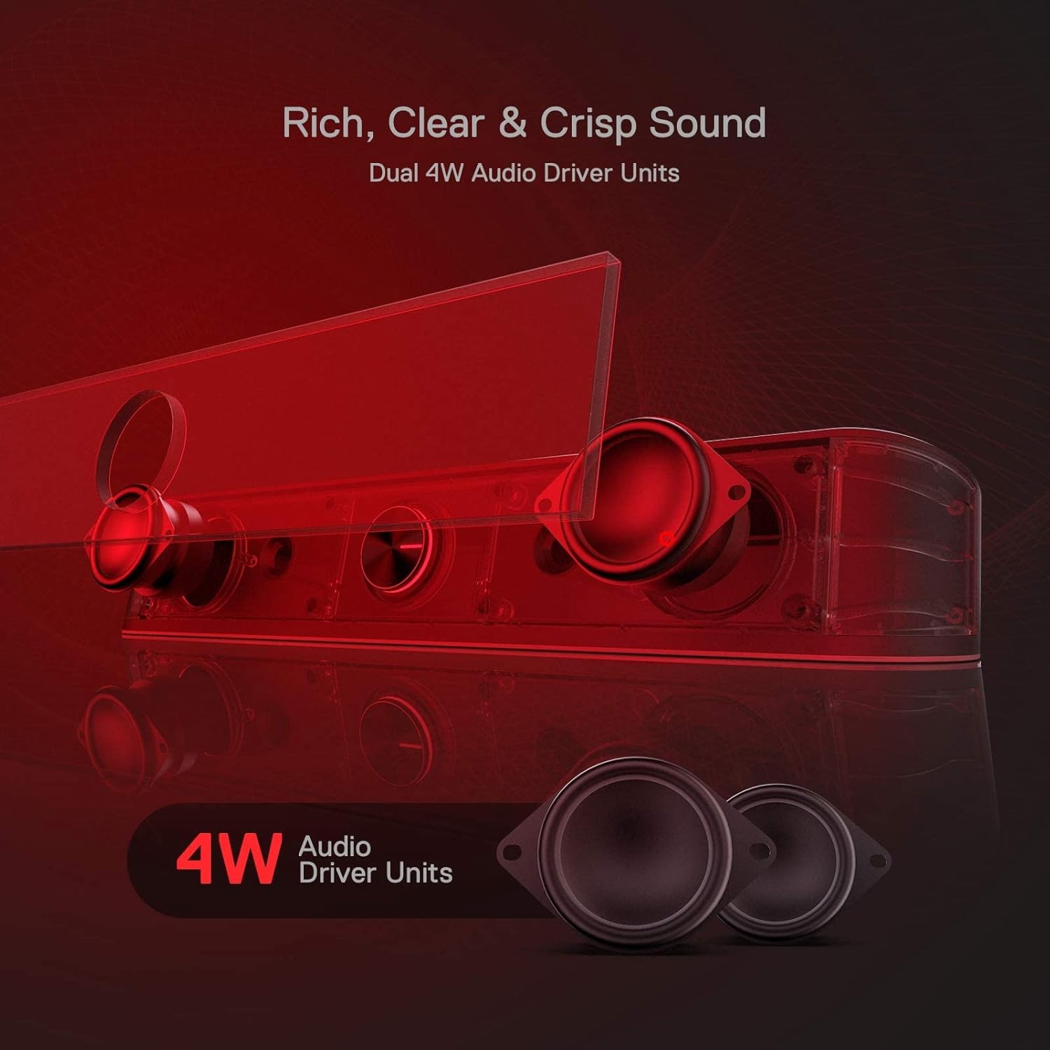 Redragon GS560 Adiemus RGB Desktop Soundbar, 2.0 Channel Computer Speaker with Dynamic Lighting Bar Audio-Light Sync/Display