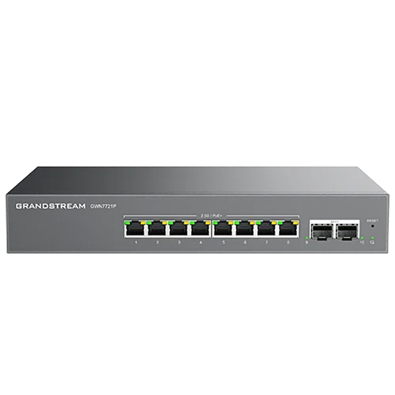 Grandstream GWN 8 Port 2.5 Gigabit + PoE Layer 2 Lite Managed Network Switch (GWN7721P)