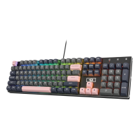 Redragon K556 SE Wired Gaming 104 Keys Hot-Swap Mechanical Noise Dampening Kit Keyboard,Dragon Chant Switches,Gray&Black&Pink