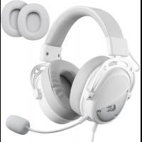 Redragon H730 USB Wired Gaming Headset 53mm Drivers, 360° Spatial Sound, Detachable Noise-Canceling Microphone Headphones, White