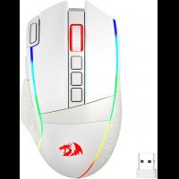 Redragon M991 Wireless Gaming Mouse, 26000 DPI 3-Mode Gamer Mice Rapid Fire Key, 9 Macro Buttons, Powerful Capacity and RGB Backlight, White