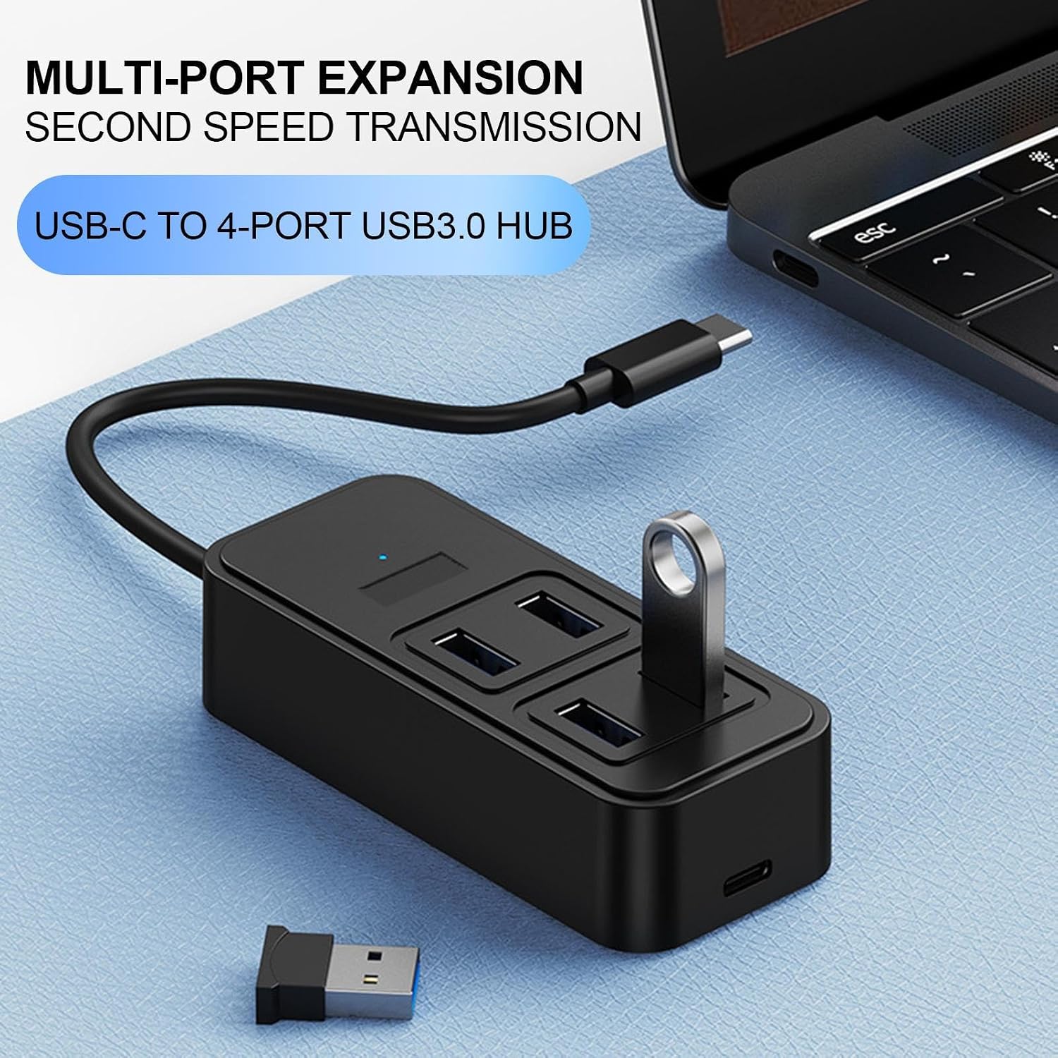 USB C Hub 5in1 Docking Station 4 USB 3.0 Port 1 Type C DC 5W Power Delivery Hub USB A Adapter Fast Data Transfer USB Splitter for Macbook Computer Etc