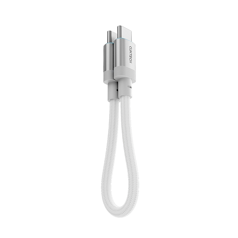 CUKTECH Braided USB Type C to USB Type C Magnetic Cable - White 15cm (CUK-CTC615SFCNWH)
