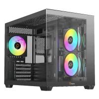 Ocypus Gamma C54 ARGB Mini Tower mATX Case - Black (Gamma-C54-BKD300XX-GL)