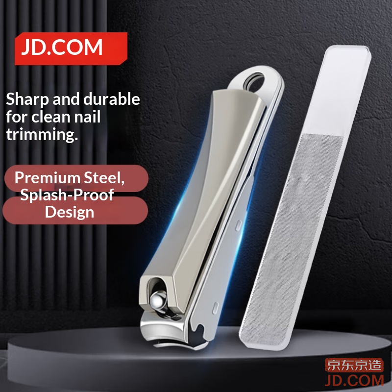 JD Sharp Pro Nail Clippers German Craft Anti-Splash Stainless Steel Nail Clipper Set