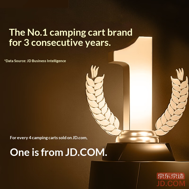 JD Gather-style Outdoor Folding Wagon Camp Cart Picnic Stall Dual Brake 240 lbs Capacity Graphite Black