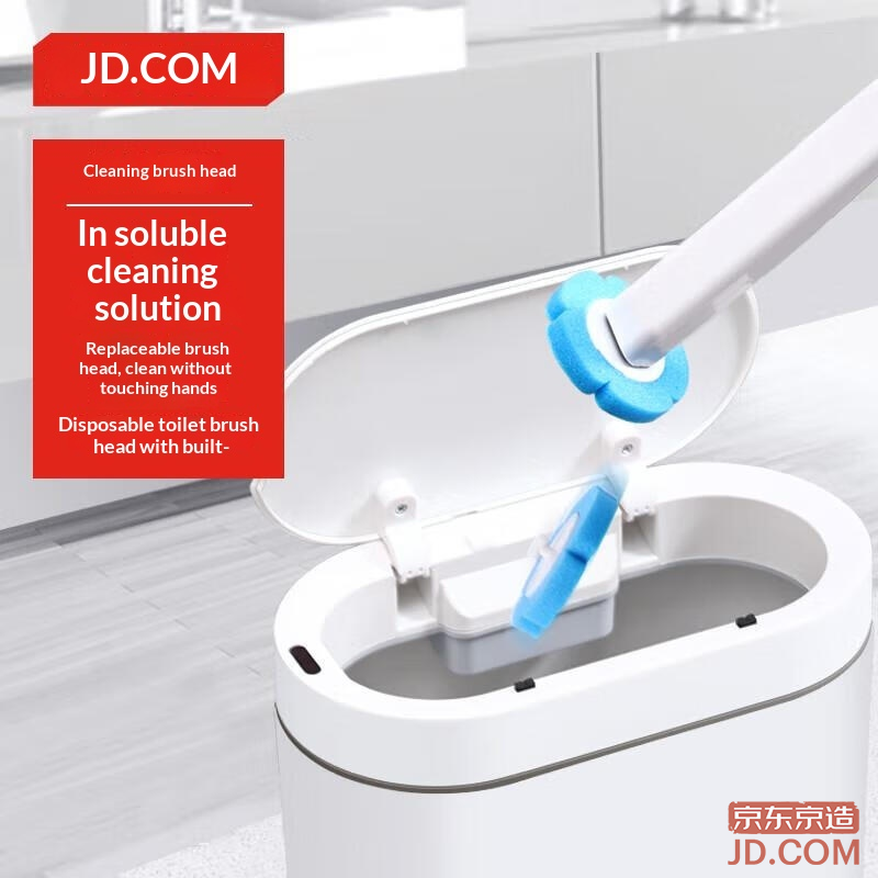 JD Hygiene Easy Toilet Replacement Brush Heads 12 Pack Disposable Toilet Brush with Cleaning Solution