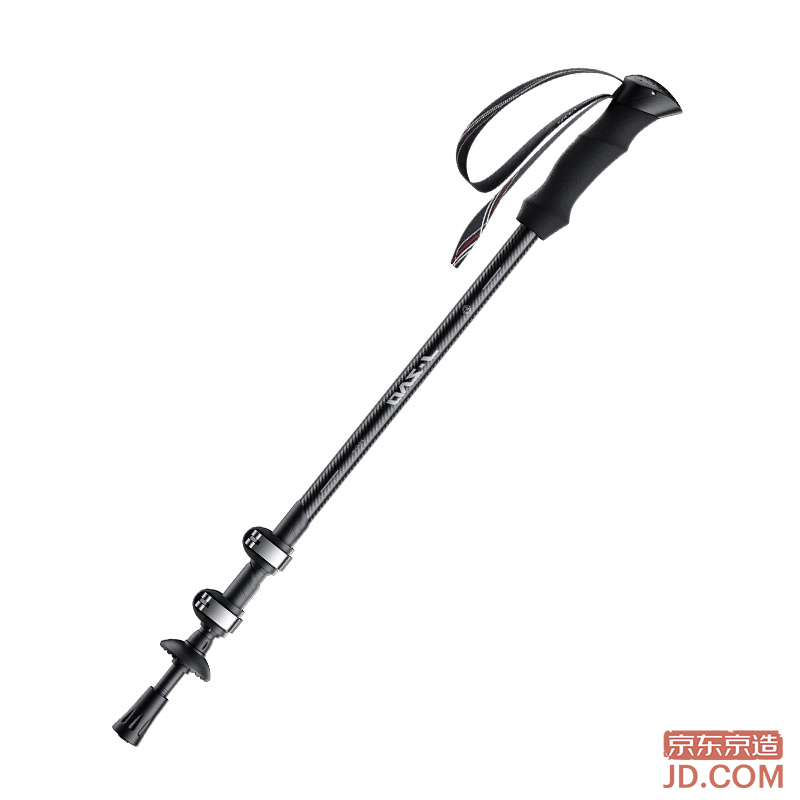 JD Peak Carbon Aluminum Trekking Pole Ultra-light Telescopic Hiking Portable Anti-Pressure Stick Black