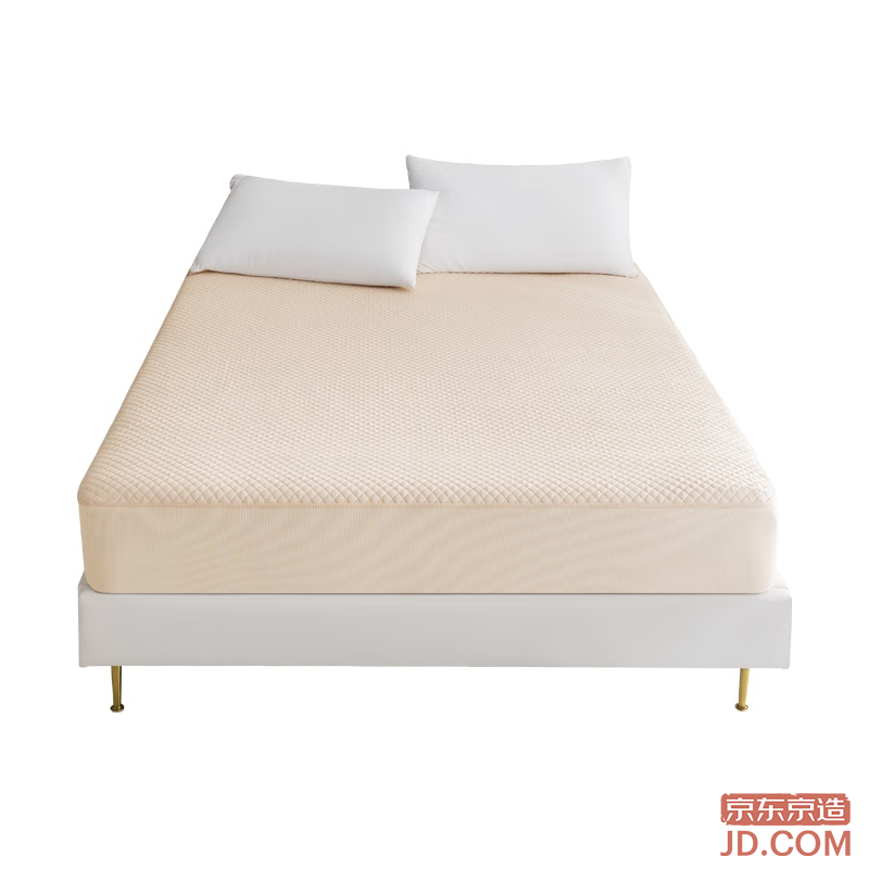 JD Lenzing Tencel Waterproof Mattress Cover 3-Layer Thickened Quilted A-Class Protector for 1.5m Bed Beige