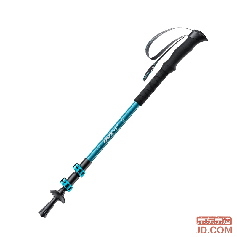JD Peak 7 Series Aluminum Alloy Trekking Pole, 3-Section Metal Lock Outdoor Hiking Telescopic Stick - Blue