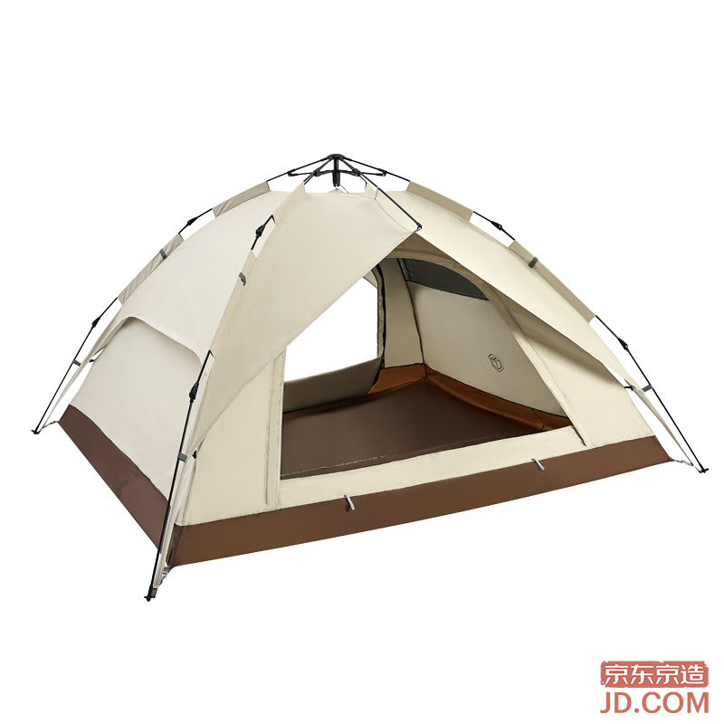 JD Double-layer Sunscreen Tent 4.4 Outdoor Hiking Camping Equipment Pavilion Dome Tent Auto Pop-up 3-4 Person