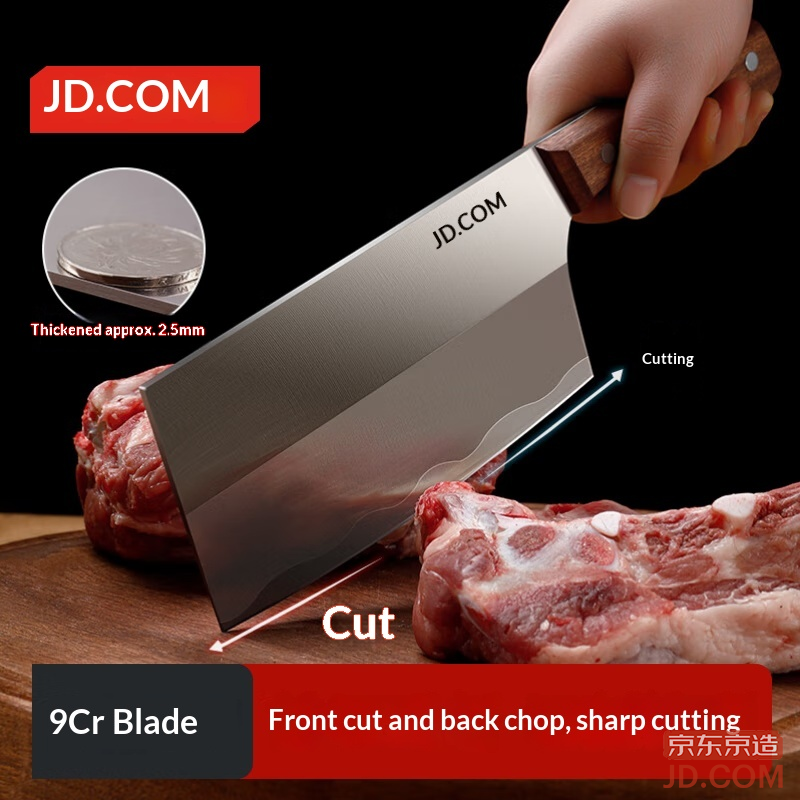 JD 9 Series Knife for Chopping Bones, Cutting Meat & Fruits with Upgraded 9 Chrome [Dual Use: Chop & Cut]
