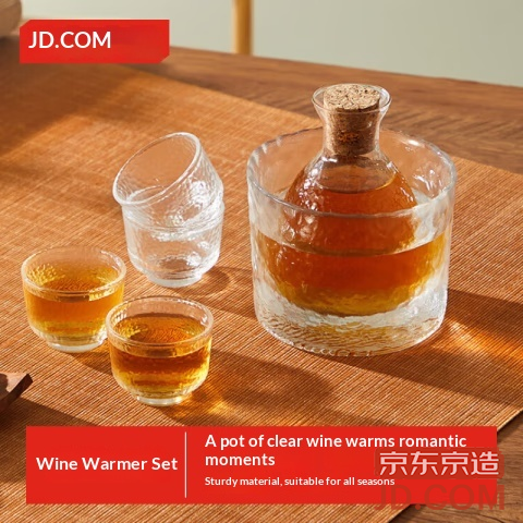JD Bar Set Handmade Hammered Pattern Japanese Sake Set with 1 Bottle, 1 Jug, and 4 Cups for All Seasons