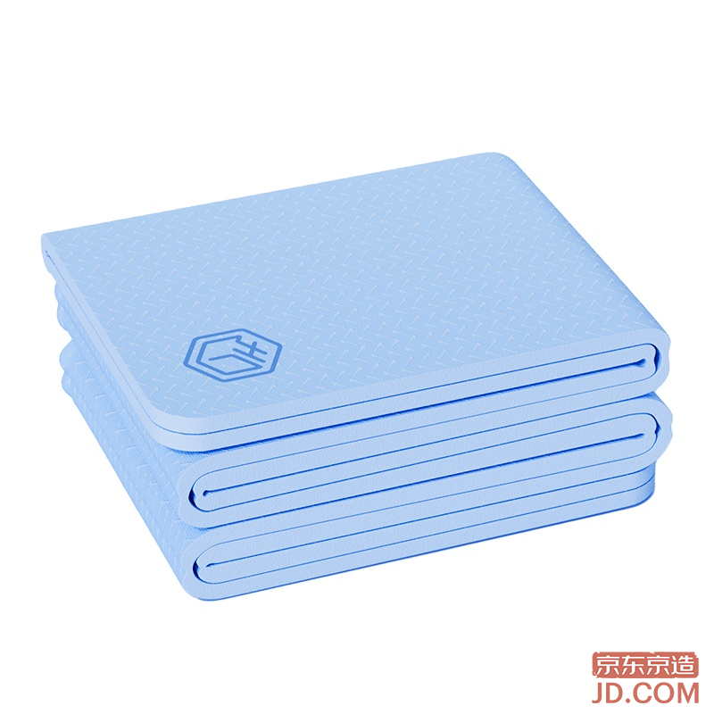 JD Foldable TPE Yoga Mat, Student Nap Mat, Portable, Multi-functional, Anti-slip, Shock-absorbing, Baby Blue