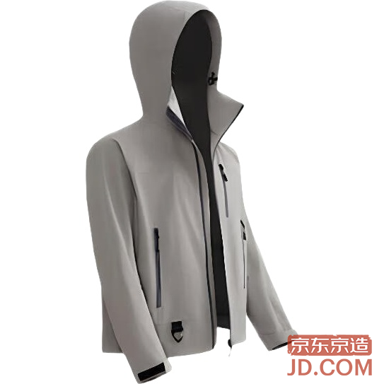 JD Pangolin 700 Fall/Winter Ultra-Tear-Resistant Shell Jacket Waterproof Coat Unisex Light Gray Green XL