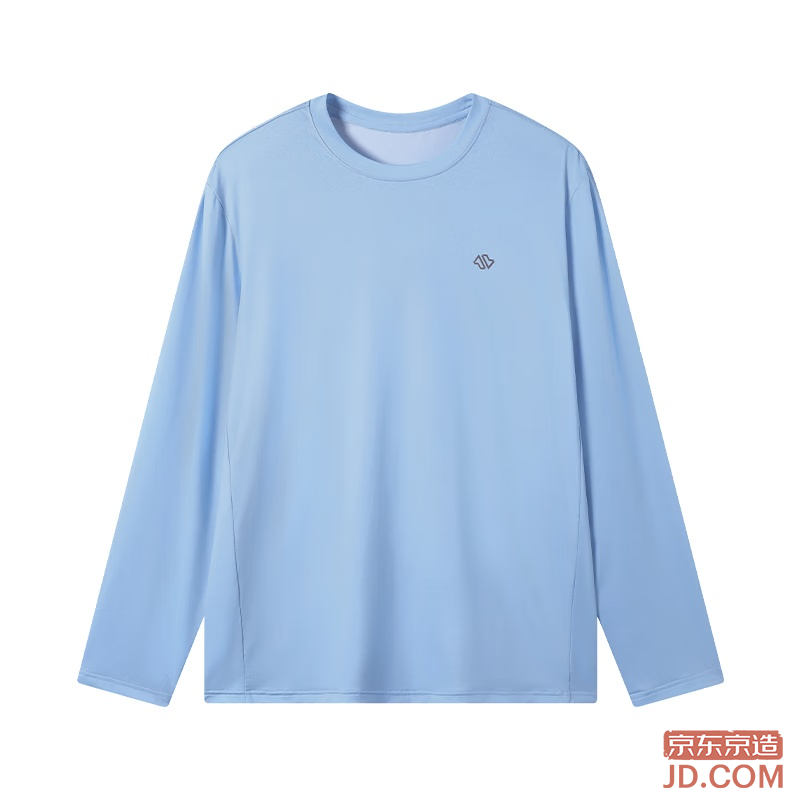 JD Sports T-Shirt Men's Crew Neck Long Sleeve Sunblock Quick-Dry Base Layer Running Workout Outdoor Glacier Blue L