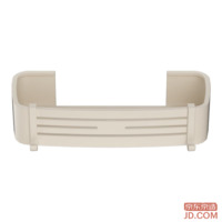 JD Cream Series Thickened Aluminum Square Basket No-Drill Bathroom Shelf with Hooks