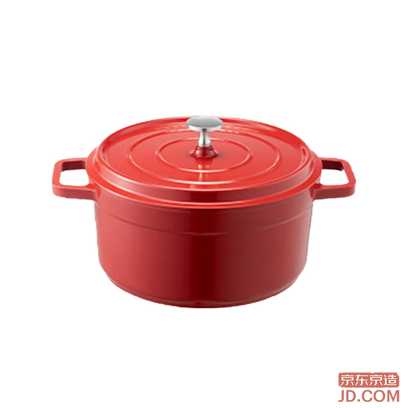 JD Ceramic Light Enamel Pot, Soup Stew Pot, Low Pressure Seafood, Housewarming Gift 20cm Red