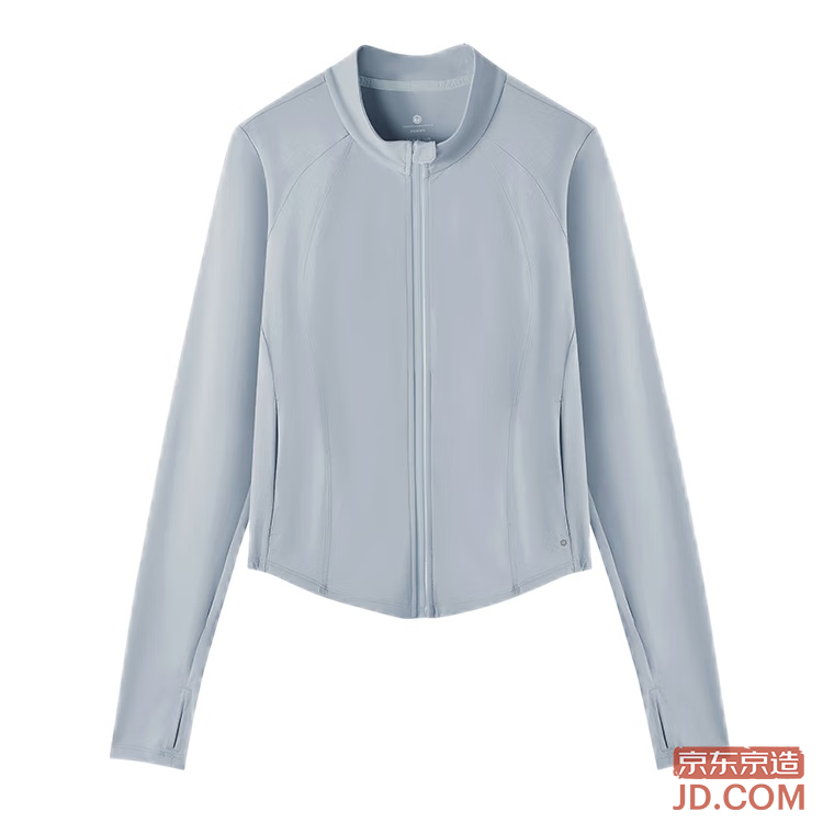 JD UPF800+ Women's Knit Cooling Sun Protection Jacket, Dark Cloud Grey - Stand Collar M