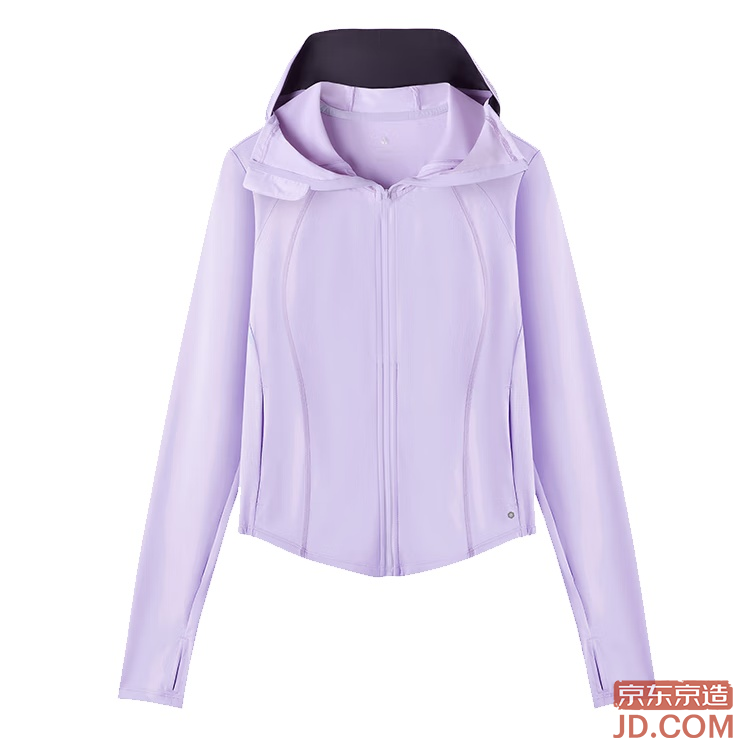 JD UPF800+ Women's Knit Cool Sunscreen Sport Jacket Light Lavender-Purple - Hooded M
