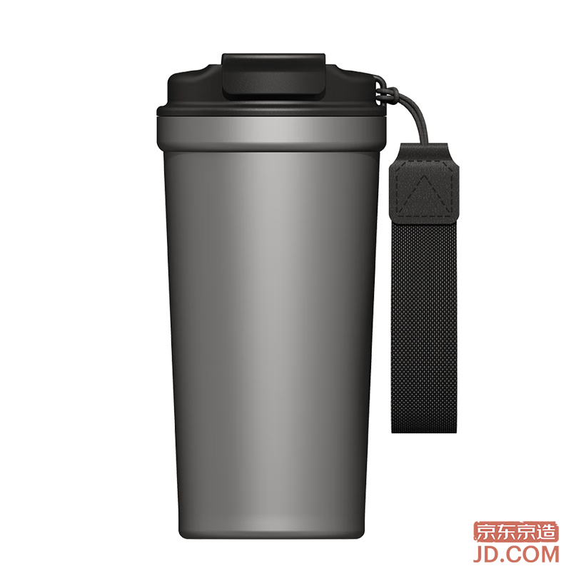 JD Titanium Health Coffee Mug [Pure Titanium Inside and Out] Insulated Portable Gift Water Cup Gray 520ml