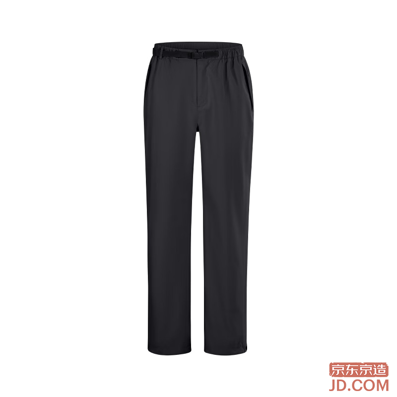 JD Windproof Waterproof Outdoor Pants Men Women Loose Fit Hiking Mountaineering Pants, Obsidian Black M