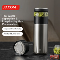 JD Insulated Bottle [Tea Separation] Men Women High-end Large Capacity 316L Stainless Steel Metallic Gray 500ml