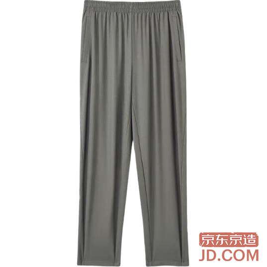 JD Quick-Dry Stretch Men's Pants Running Fitness Sports Trousers Woven Straight Sweatpants Light Gray 3XL