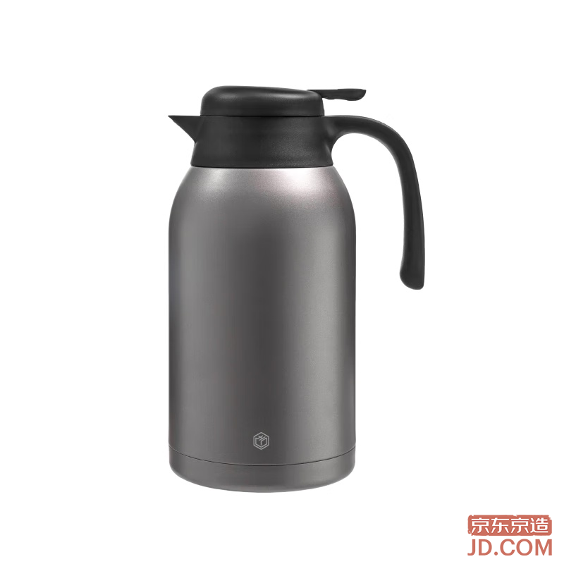 JD Home Stainless Steel Insulated Bottle Press-Type Thermos 2.2L Tungsten Steel Gray