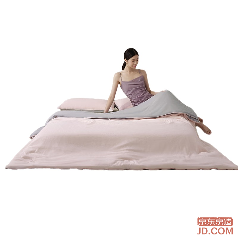 JD Two-Color Soft 100% Natural Wild Silk Quilt A-Class Quilt Summer Comforter Core Summer Quilt 2.2X2.4m