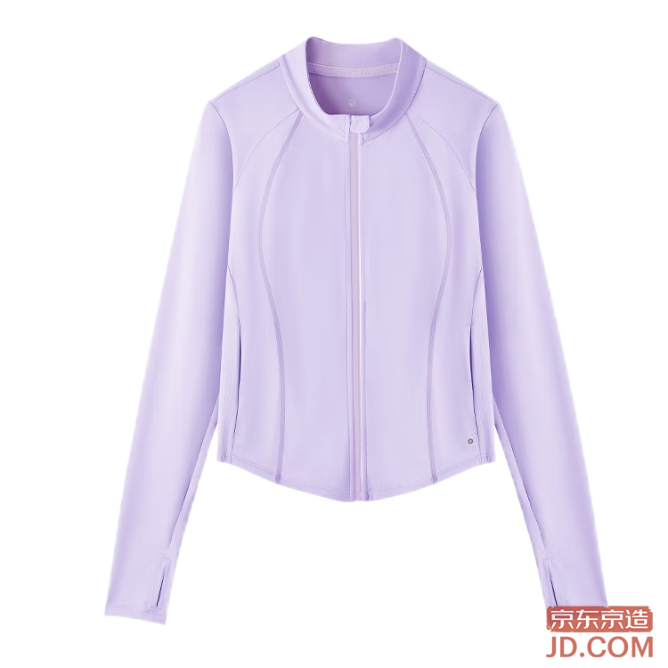 JD UPF800+ Women's Knit Cooling Sun Protection Sports Jacket Lavender Purple-Stand Collar L